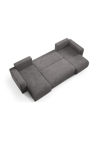 Canapé panoramique convertible Gloria - Gris - 6 places - - En tissu