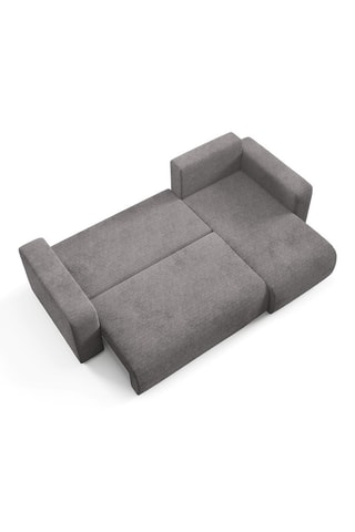 Canapé d'angle droit convertible Gloria - Gris - 4 places - En tissu