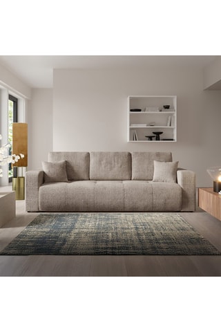 Canapé convertible Aurore - Taupe - 3 places - En tissu texturé 