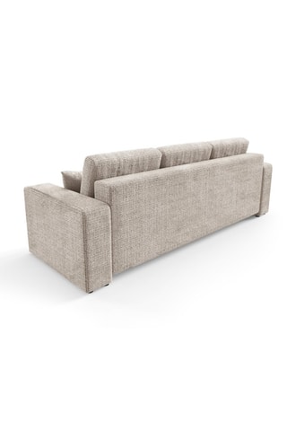 Canapé convertible Aurore - Taupe - 3 places - En tissu texturé 