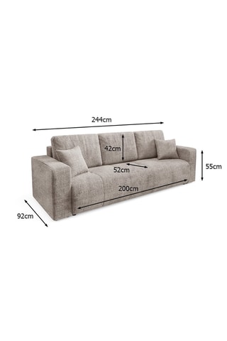 Canapé convertible Aurore - Taupe - 3 places - En tissu texturé 
