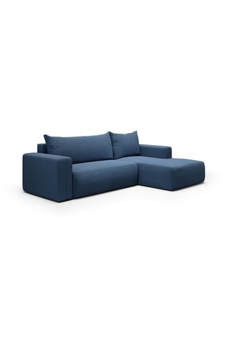 Canapé convertible angle droit Nala - Bleu - 4 places - En tissu