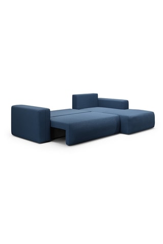 Canapé convertible angle droit Nala - Bleu - 4 places - En tissu