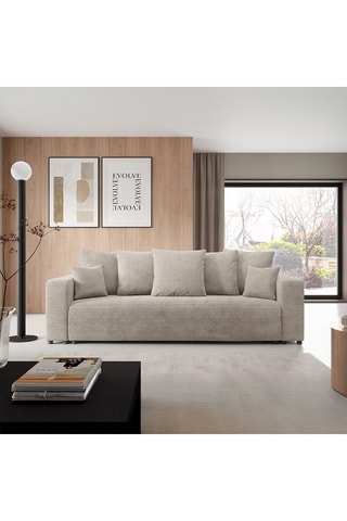 Canapé convertible Gloria - Beige - 3 places - En tissu
