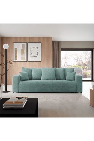 Canapé convertible Gloria - Vert menthe - 3 places - En tissu