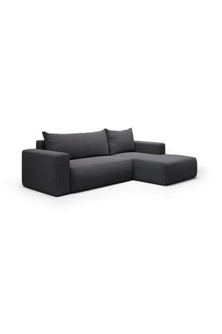 Canapé convertible angle droit Nala - Gris foncé - 4 places - En tissu