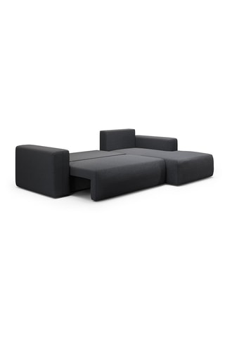 Canapé convertible angle droit Nala - Gris foncé - 4 places - En tissu