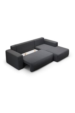 Canapé convertible angle droit Nala - Gris foncé - 4 places - En tissu