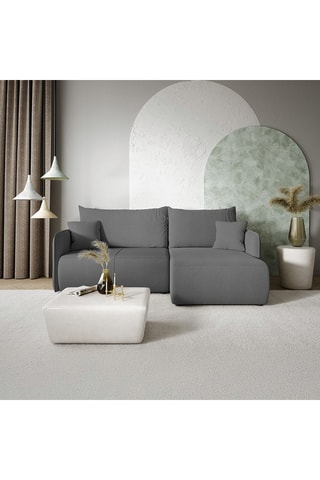 Canapé convertible Milo - Gris - 4 places - En tissu