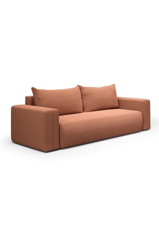 Canapé convertible Nala - Rouge brique - 3 places - En tissu
