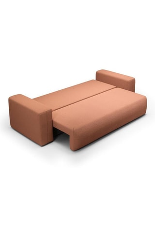 Canapé convertible Nala - Rouge brique - 3 places - En tissu