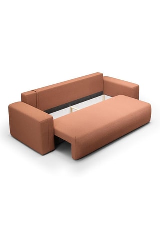 Canapé convertible Nala - Rouge brique - 3 places - En tissu