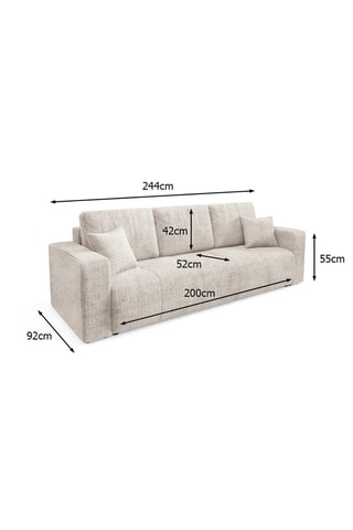 Canapé convertible Aurore - Beige - 3 places - En tissu texturé