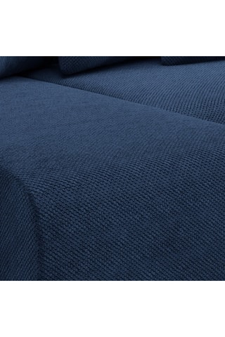 Canapé panoramique convertible Gloria - Bleu marine - 6 places - En tissu