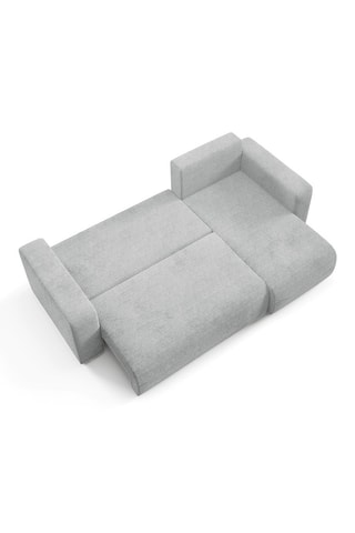 Canapé d'angle droit convertible Gloria - Gris clair - 4 places - En tissu