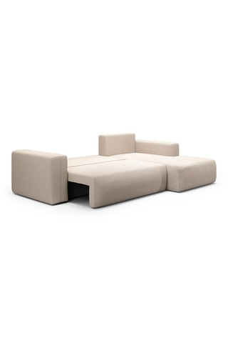 Canapé convertible angle droit Nala - Beige - 4 places - En tissu