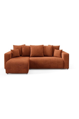 Canapé  convertible angle gauche Gloria - Rouge brique - 4 places - En tissu