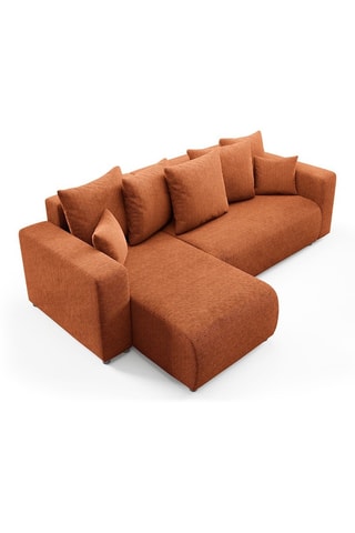 Canapé  convertible angle gauche Gloria - Rouge brique - 4 places - En tissu
