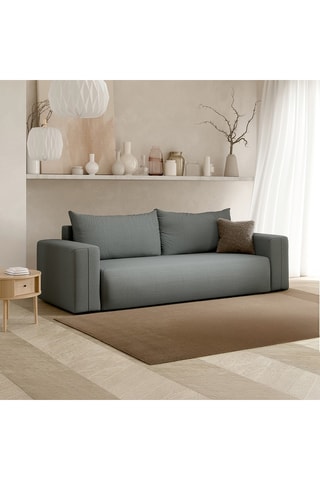 Canapé convertible Nala - Gris - 3 places - En tissu
