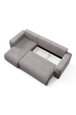 Canapé d'angle gauche convertible Gloria - Gris foncé - 4 places - En tissu