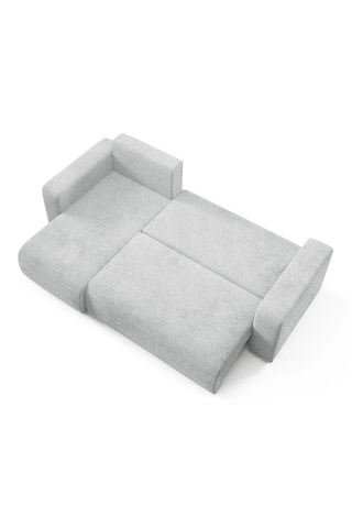 Canapé d'angle gauche convertible Gloria - Gris clair - 4 places - En tissu