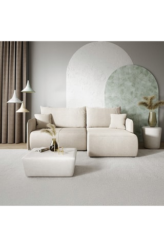 Canapé convertible Milo - Taupe - 4 places - En tissu
