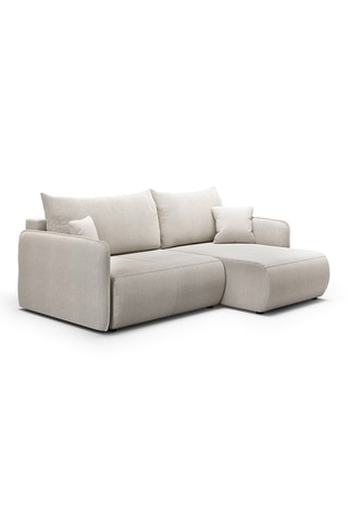 Canapé convertible Milo - Taupe - 4 places - En tissu