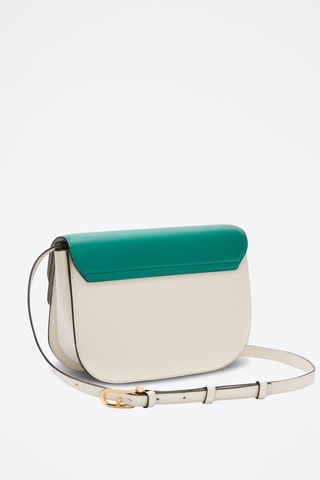 Sac bandoulière en cuir Sfera - Taille S - Vert et blanc - Furla