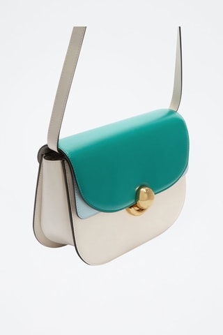 Sac bandoulière en cuir Sfera - Taille S - Vert et blanc - Furla