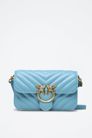 Sac bandoulière en cuir de mouton - Turquoise - Pinko