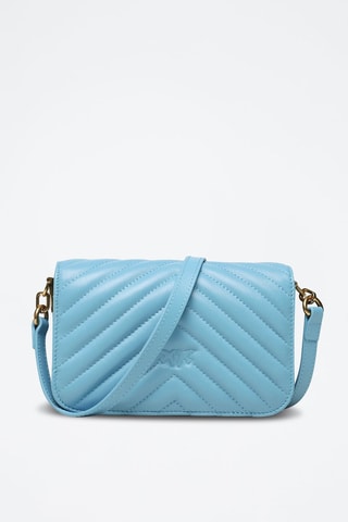 Sac bandoulière en cuir de mouton - Turquoise - Pinko