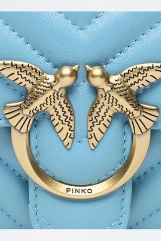 Sac bandoulière en cuir de mouton - Turquoise - Pinko