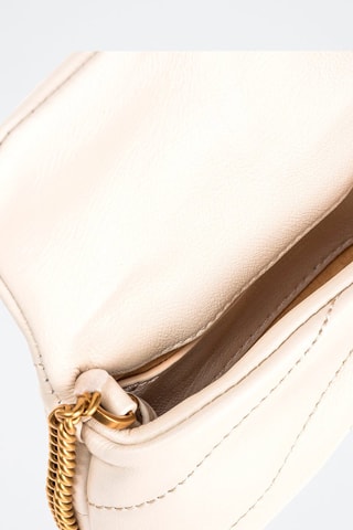 Sac bandoulière en cuir de mouton Love Puff Micro - Blanc - Pinko