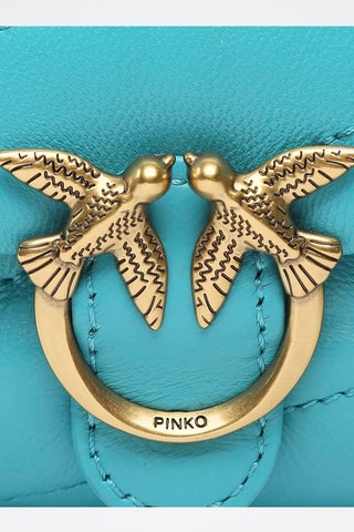 Sac bandoulière en cuir de mouton - Turquoise - Pinko