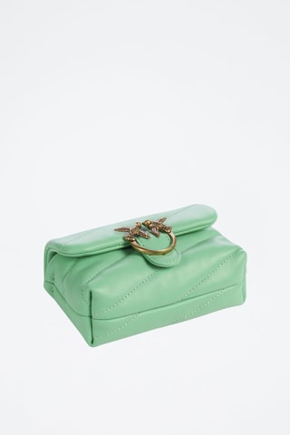 Sac bandoulière en cuir de mouton et cuir d'agneau - Vert menthe - Pinko