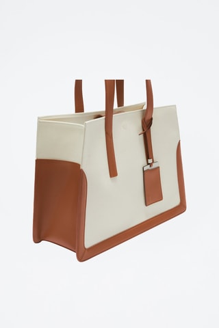Cabas Baia - Taille XL - Blanc et marron - Furla
