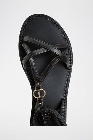 Sandales en cuir de mouton - Noir - Twin Set