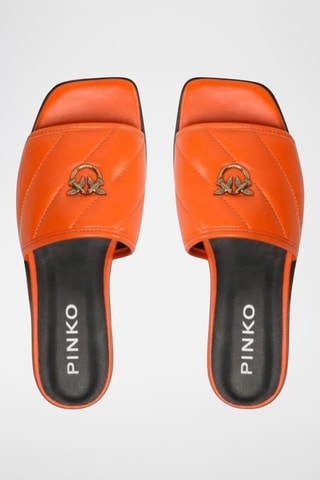 Mules en cuir - Orange - Pinko