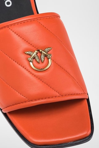 Mules en cuir - Orange - Pinko
