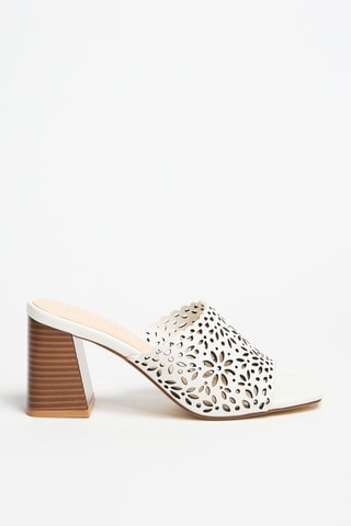 Mules à talons en cuir - Blanc - Twin Set