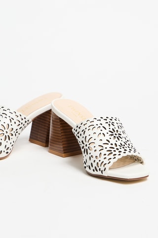 Mules à talons en cuir - Blanc - Twin Set