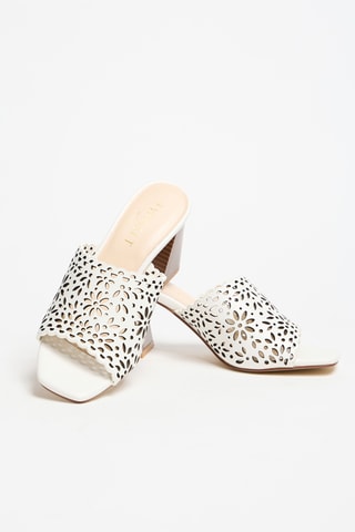 Mules à talons en cuir - Blanc - Twin Set