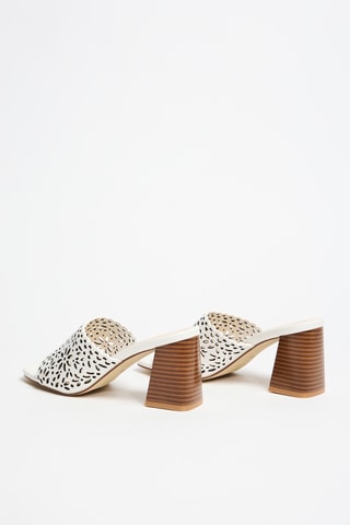 Mules à talons en cuir - Blanc - Twin Set
