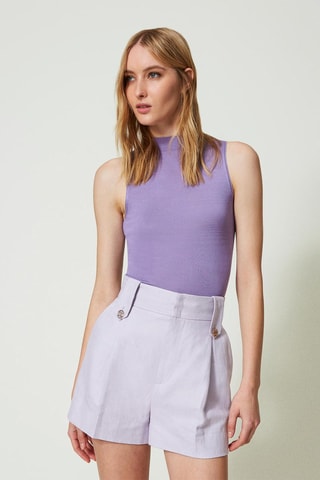 Top en soie - Violet - Twin Set