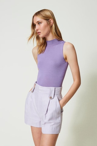 Top en soie - Violet - Twin Set