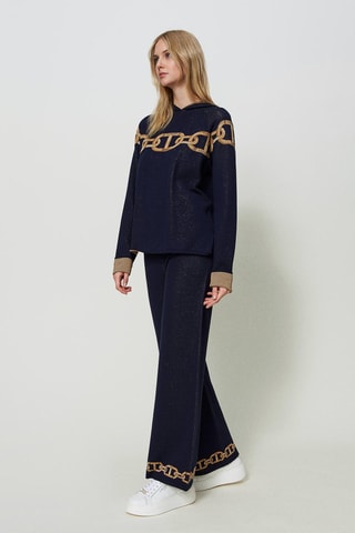 Pantalon droit - Bleu marine - Twin Set