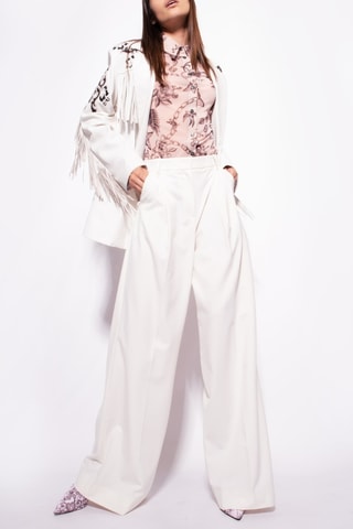Pantalon wide legs - Blanc - Pinko