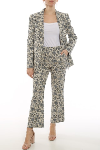Pantalon taille haute - Bleu foncé et beige - Pinko