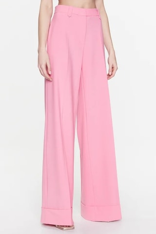 Pantalon en laine taille haute - Rose poudré - Pinko