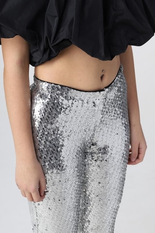 Pantalon taille haute - Argenté - Pinko